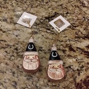 0323 NFL Colts Santa Face Ornaments, Set of 2